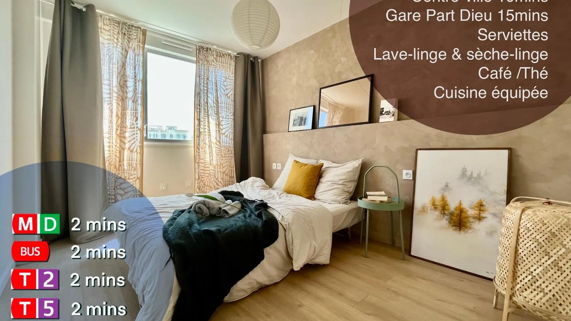 Apartamento Chez Az-T3-Grange Blanche-Proche Metro Lyon